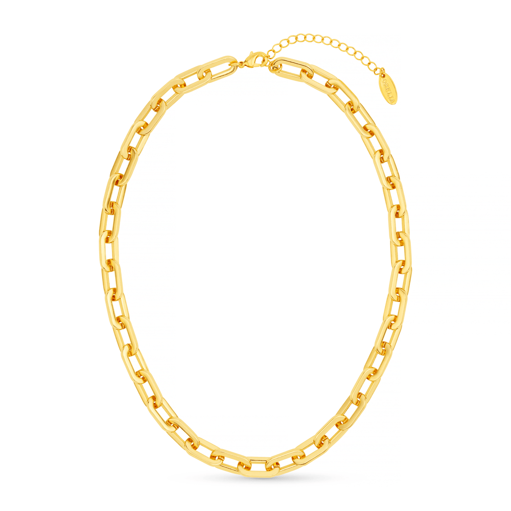 Orelia Chunky Large Link Chain Necklace - Gold