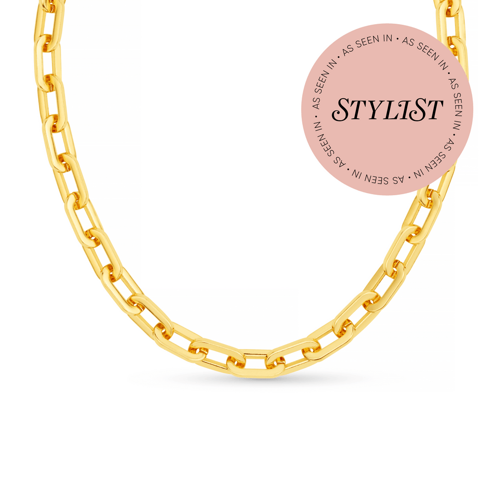orelia Chunky Large Link Chain Necklace - Gold