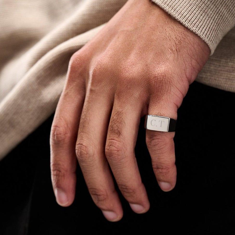 Orelia Chunky Signet Ring - Silver