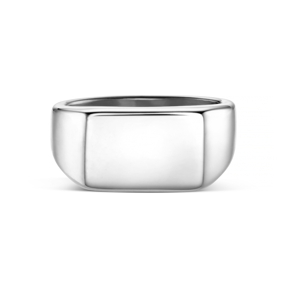 Orelia Chunky Signet Ring - Silver