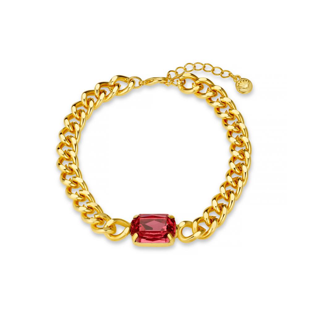 orelia Chunky Stationed Crystal Chain Bracelet