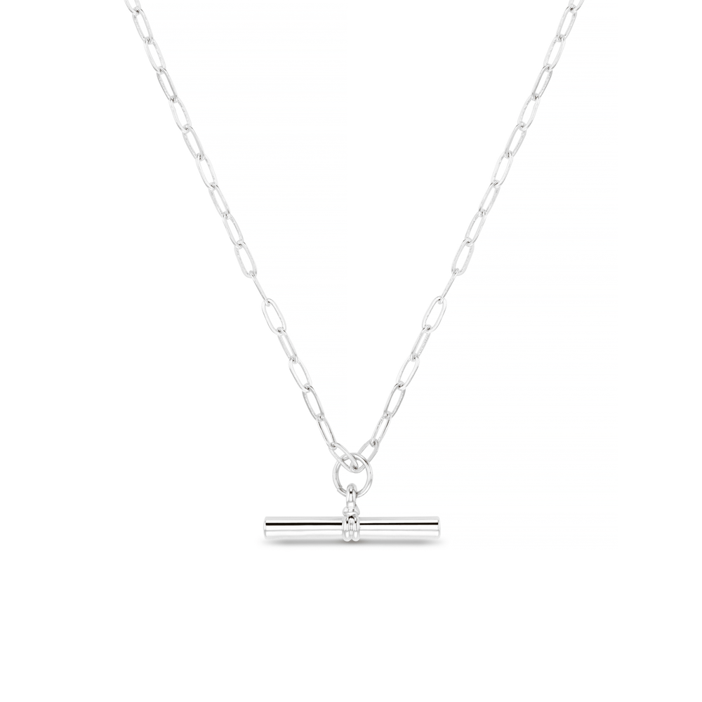 orelia Chunky T-Bar Mid Length Necklace - Silver