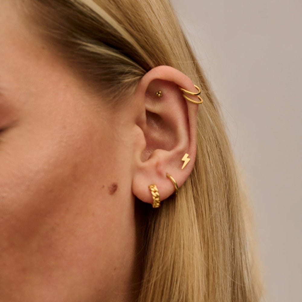 Orelia Clean Metal Clicker Hoop 8mm - Gold