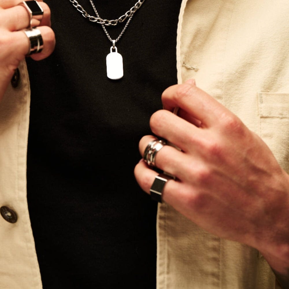 Orelia Clean Metal Hexagon Ring - Silver