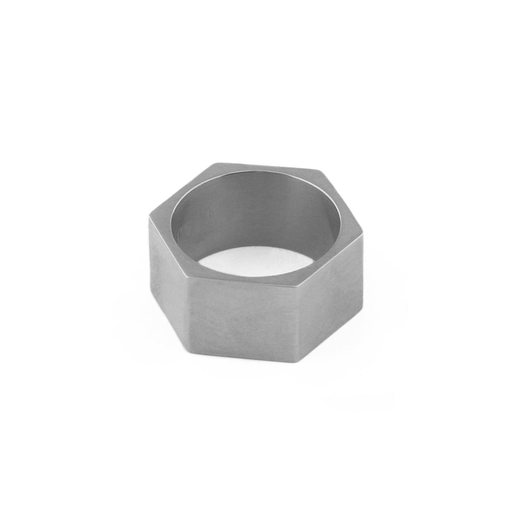 orelia Clean Metal Hexagon Ring - Silver