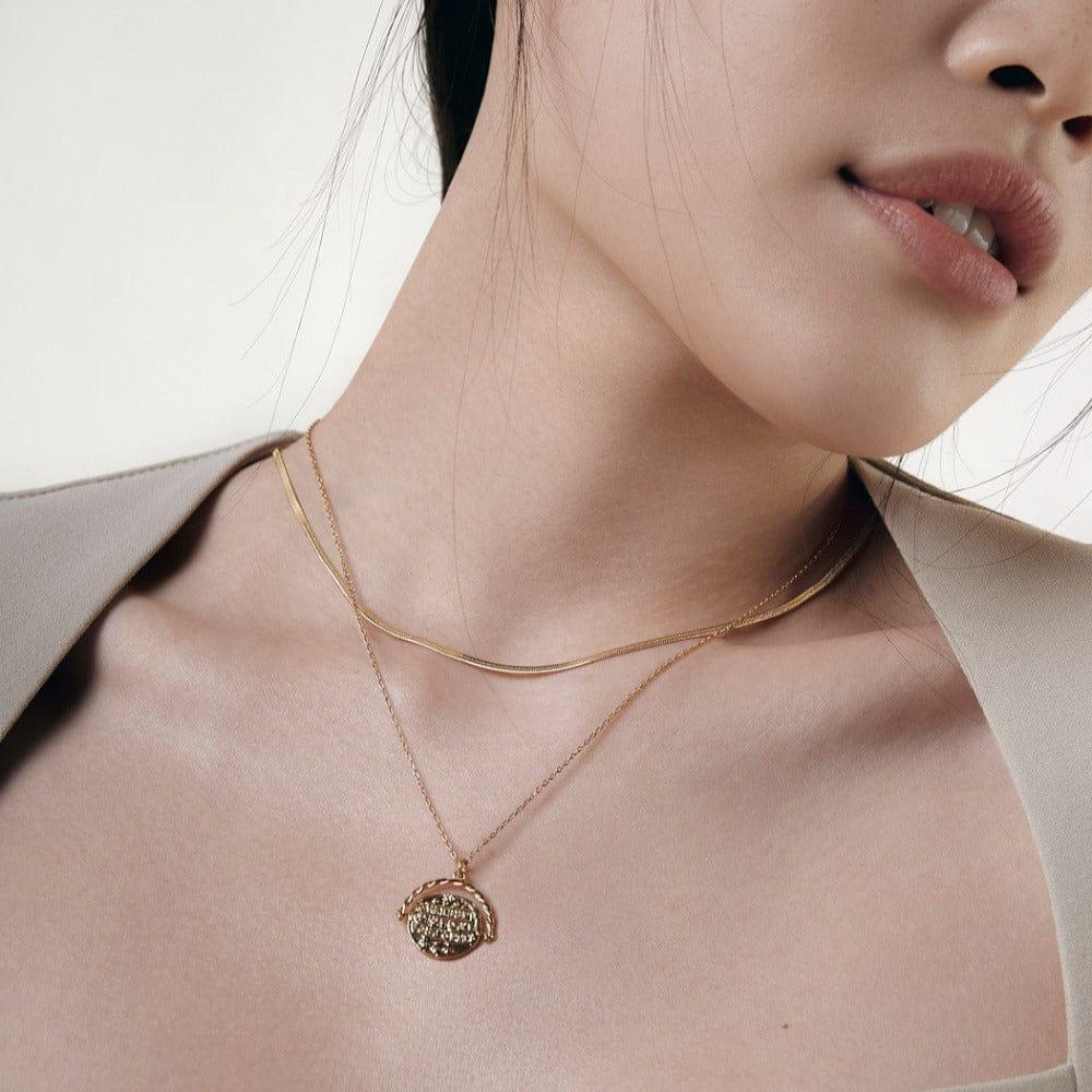 Orelia Coin Spinner Necklace - Gold
