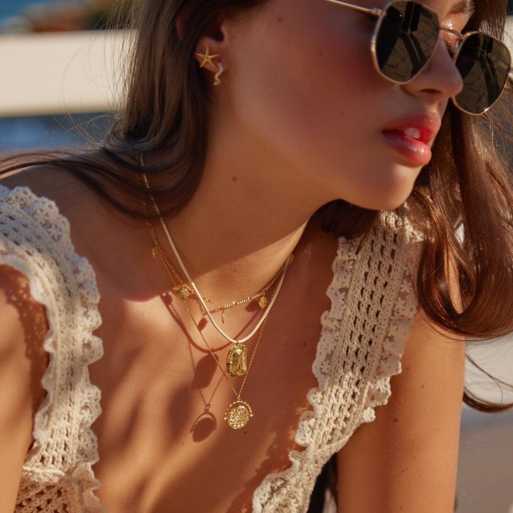 Orelia Coin Spinner Necklace - Gold