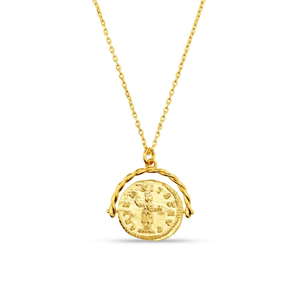 orelia Coin Spinner Necklace - Gold