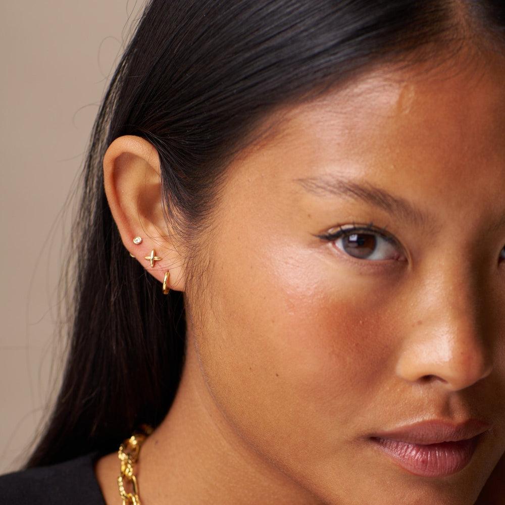 Orelia Cross & Micro Hoop Pack Ear Stacking Set