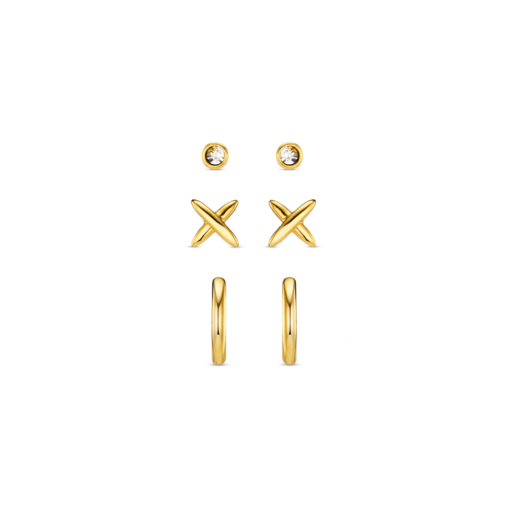 orelia Cross & Micro Hoop Pack Ear Stacking Set