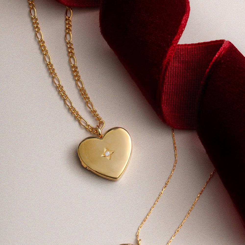 Orelia Crystal Heart Locket Necklace