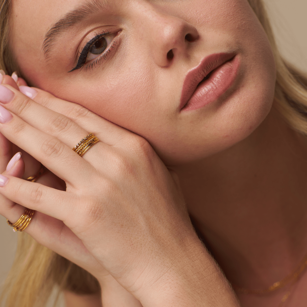 Orelia Crystal Multi Ring Stacking Set