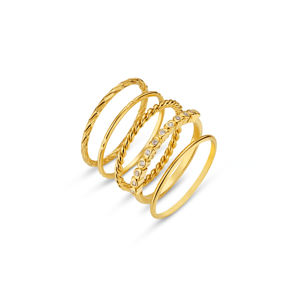 orelia Crystal Multi Ring Stacking Set