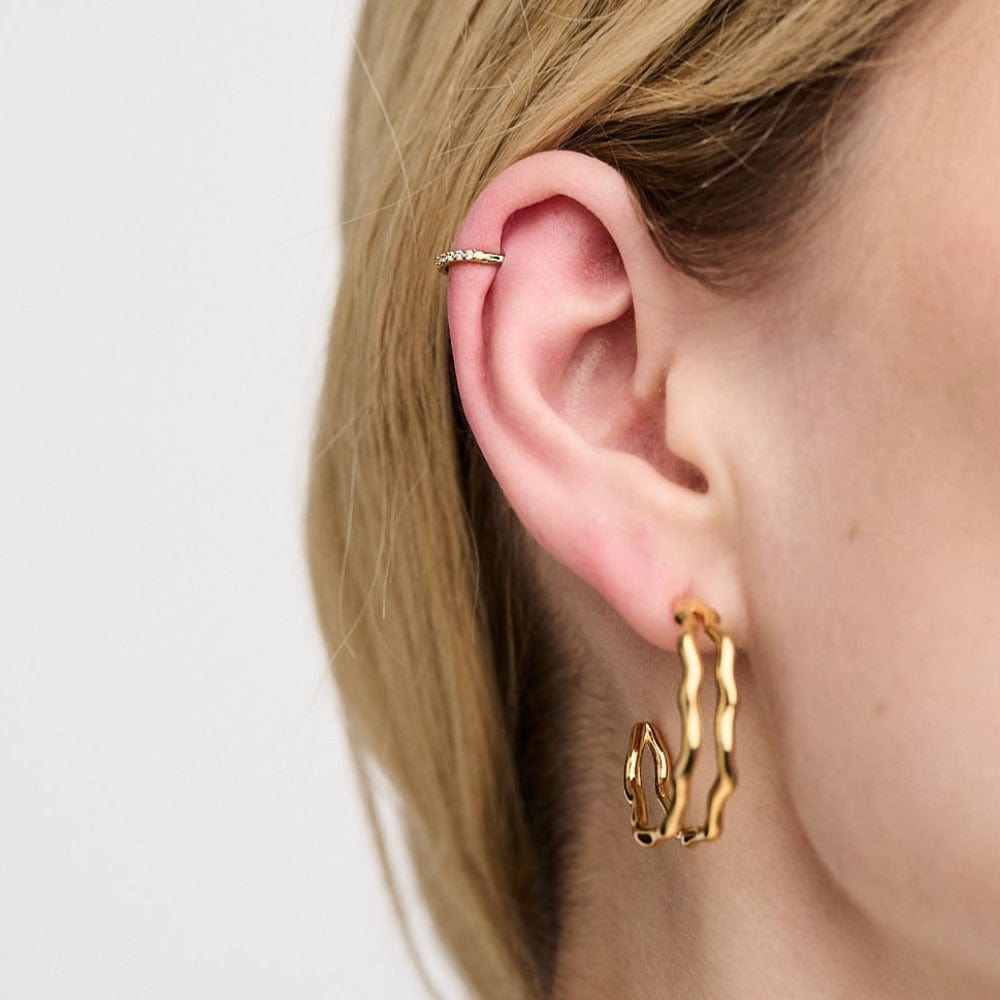 Orelia Crystal Pavé Clicker Hoop 8mm - Gold