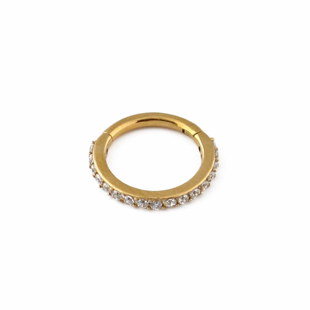 Orelia Crystal Pavé Clicker Hoop 8mm - Gold