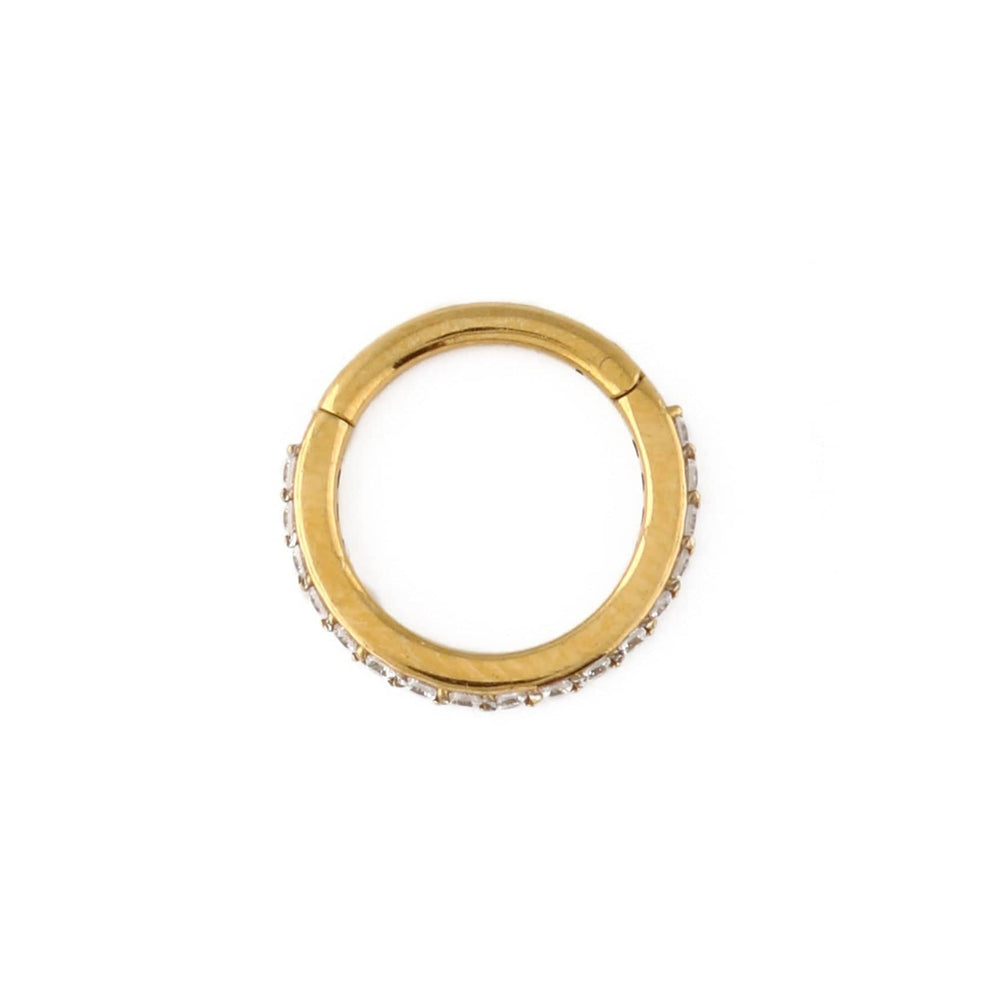 orelia Crystal Pavé Clicker Hoop 8mm - Gold