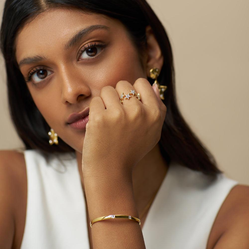 Orelia Crystal Set Open Bangle