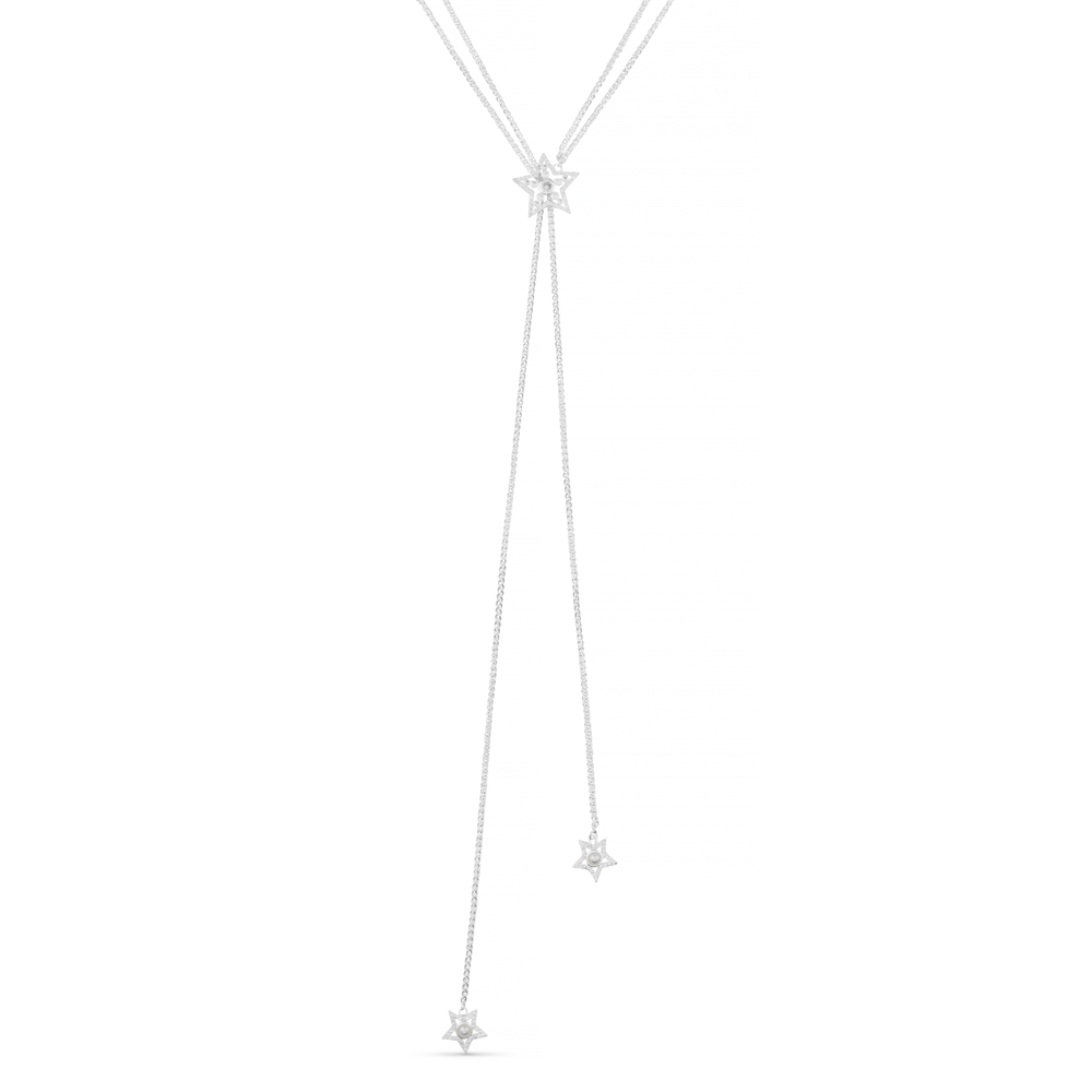 orelia Crystal Star Tie Lariat Necklace