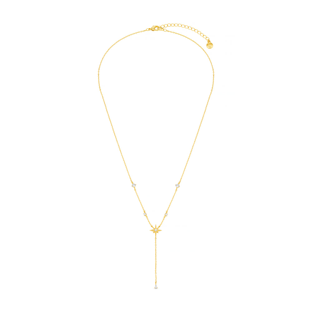 Orelia Crystal & Starburst Fine Lariat Necklace