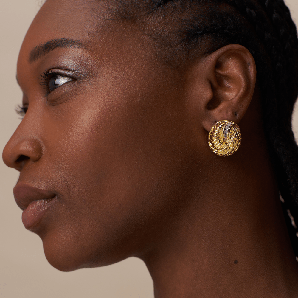 Orelia Crystal Woven Statement Stud