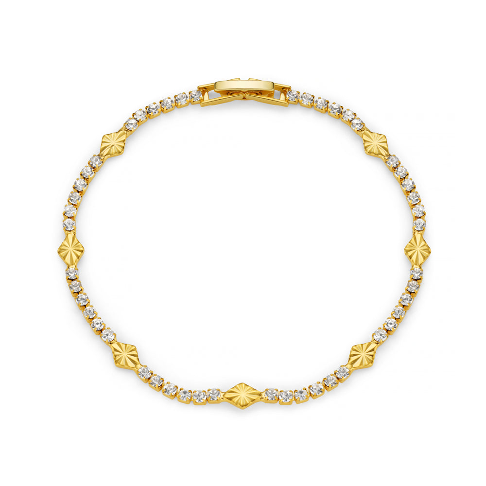 orelia Cupchain & Etched Detail Tennis Bracelet