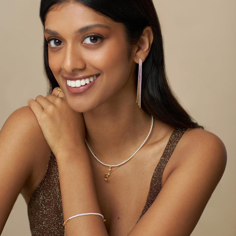 Orelia Cupchain Waterfall Drop Earrings