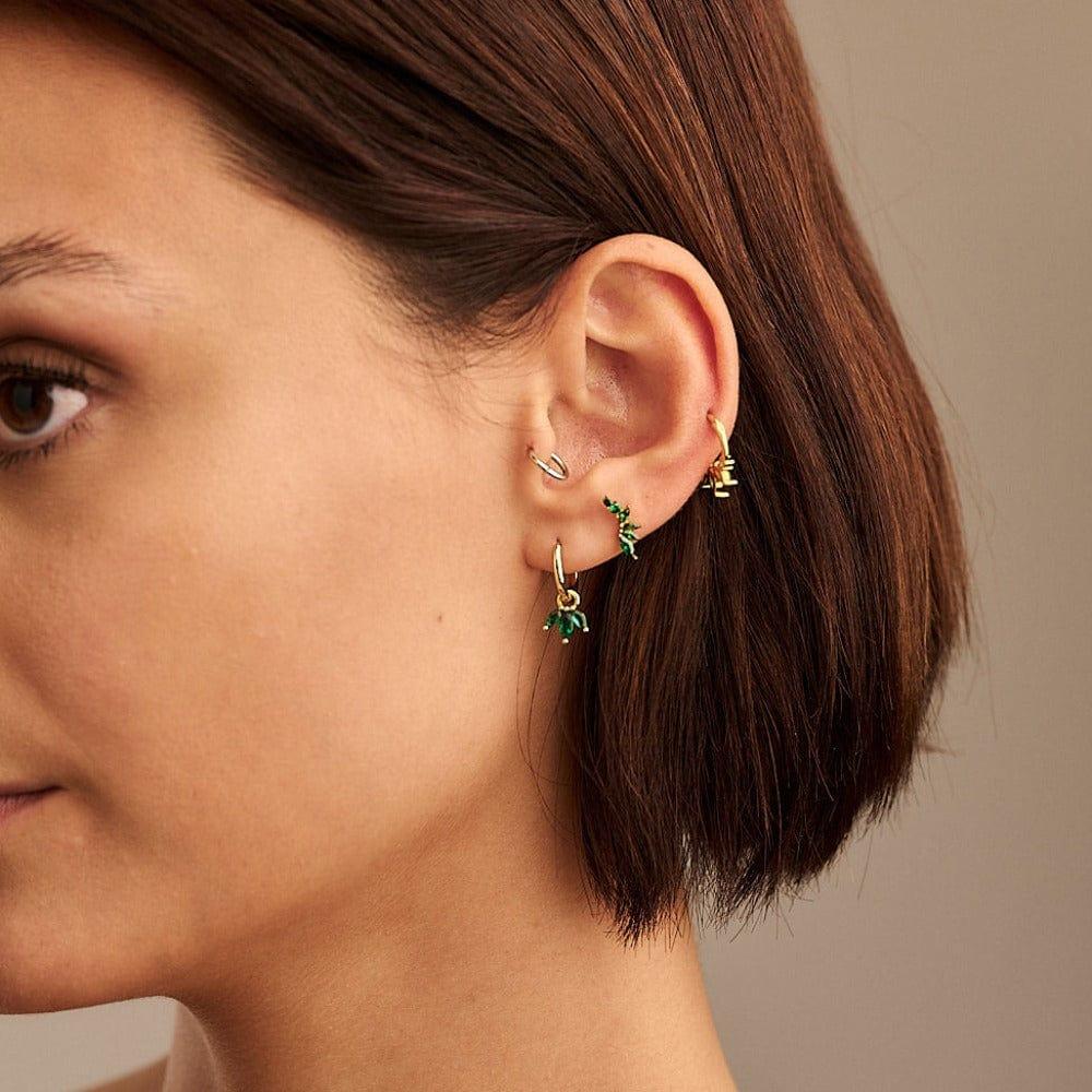 Orelia Curved Emerald Cluster Barbell