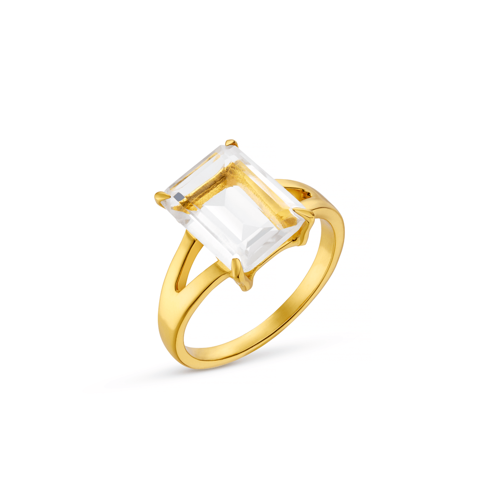 orelia Cystal Quartz Claw Set Ring