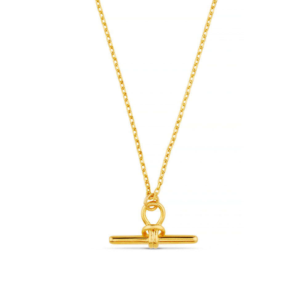 orelia Dainty T-Bar Knot Necklace - Gold