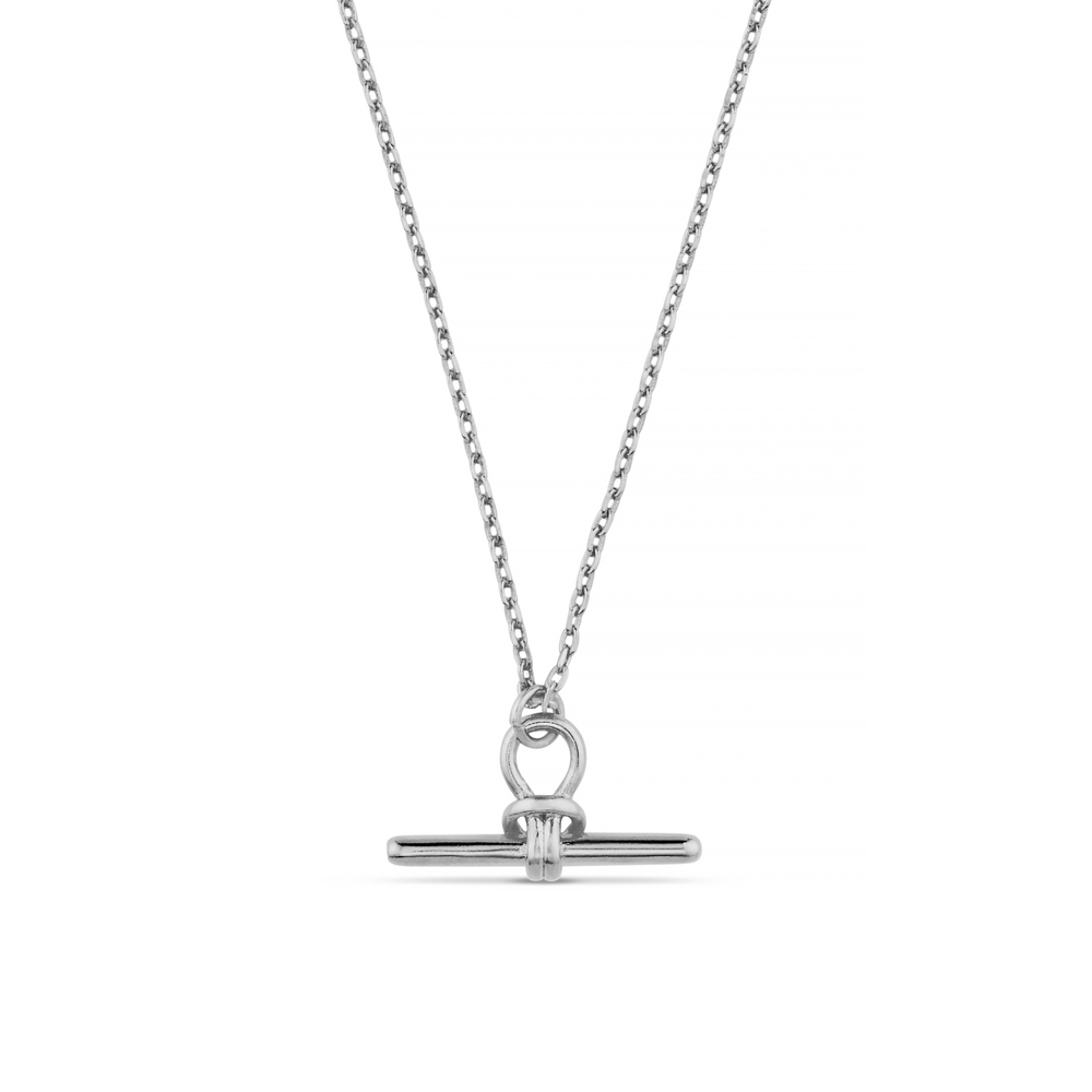 orelia Dainty T-Bar Knot Necklace - Silver