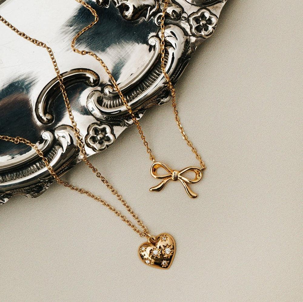 Orelia Delicate Bow Charm Necklace