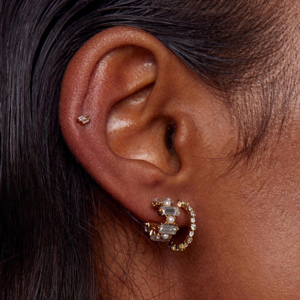 Orelia Double Micro Baguette Barbell