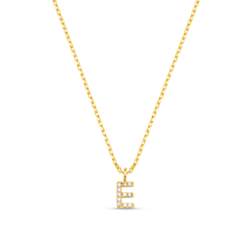 orelia E Pave Initial Charm Necklace