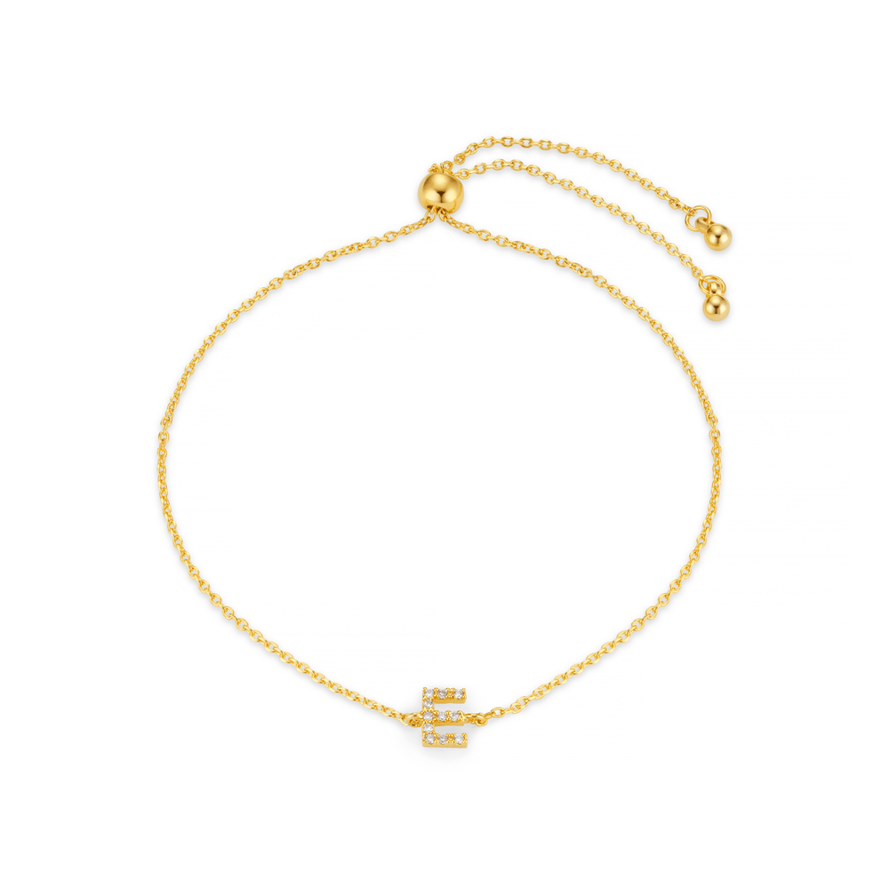 orelia E Pave Initial Slider Bracelet