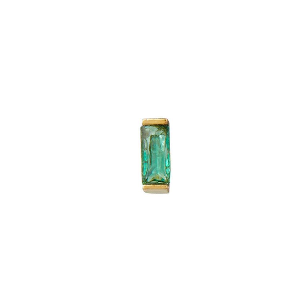 Orelia Emerald Baguette Labret Stud
