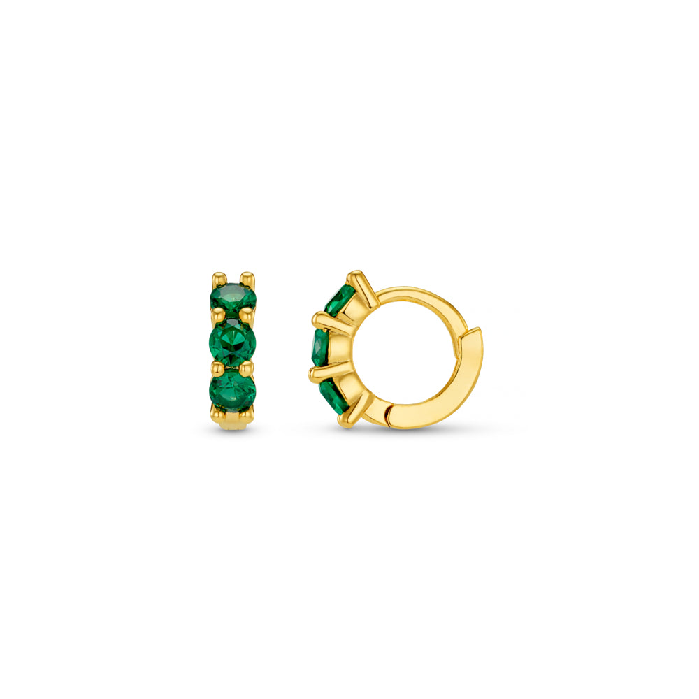 orelia Emerald Mini Micro Hoop Earrings