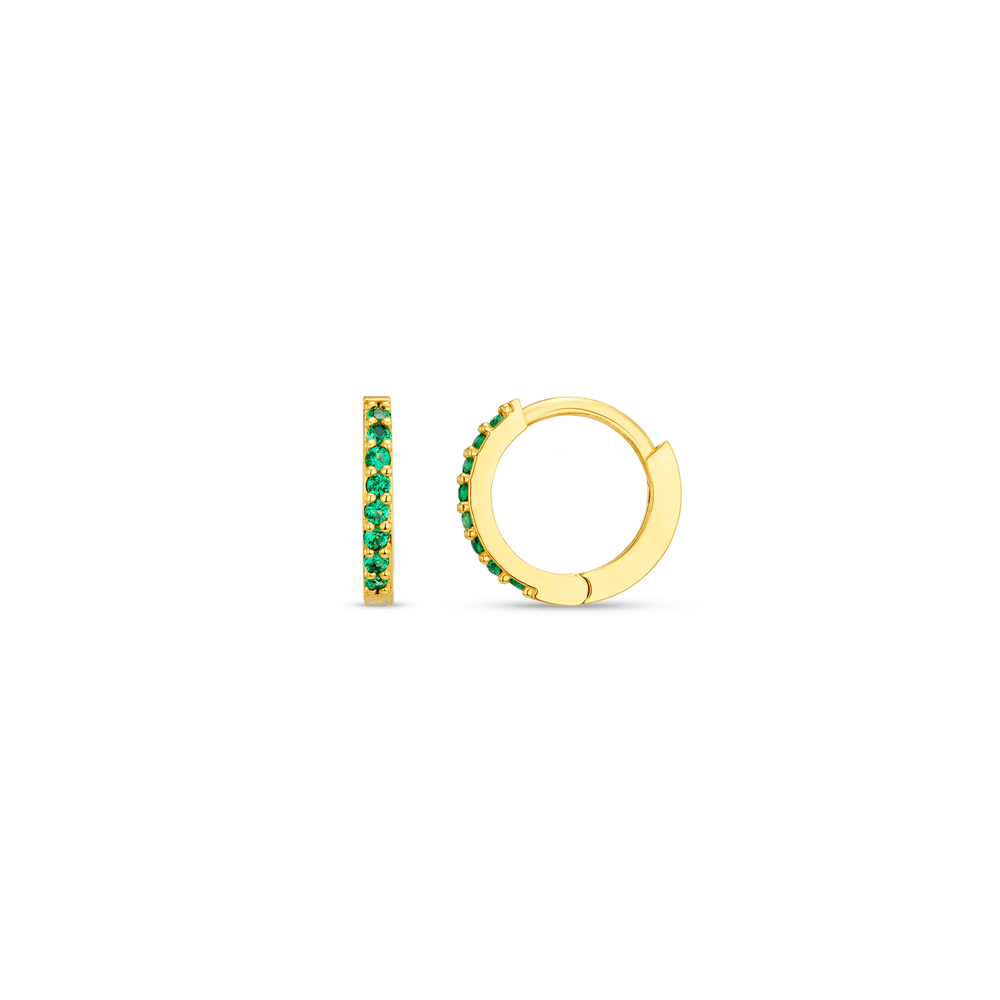 orelia Emerald Mini Micro Pave Hoop Earrings