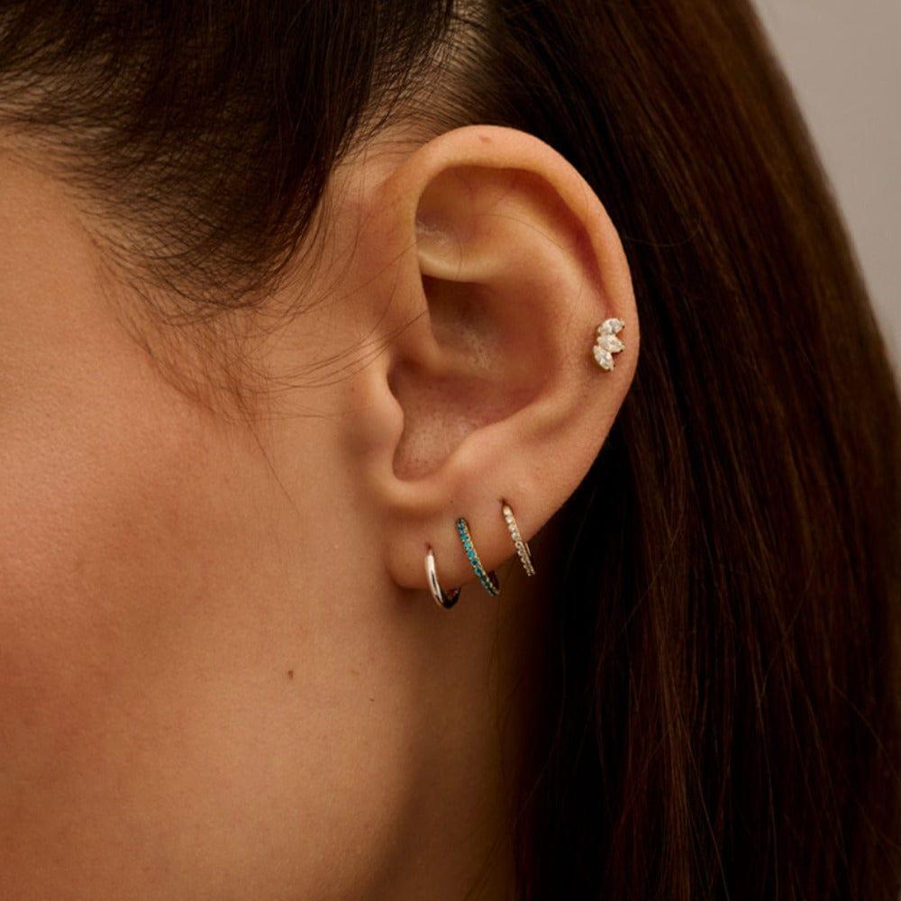 Orelia Emerald Pavé Clicker Hoop 8mm