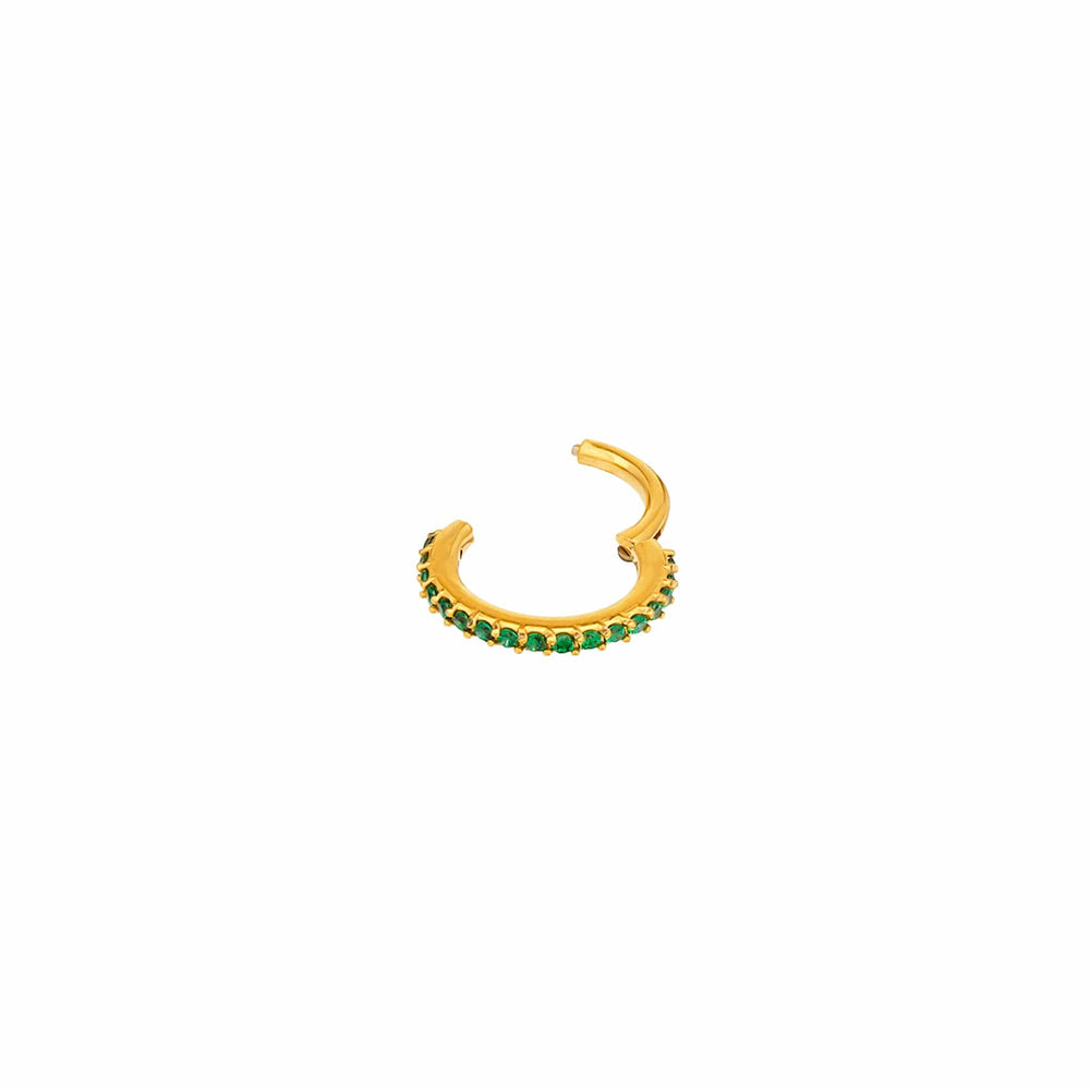 Orelia Emerald Pavé Clicker Hoop 8mm