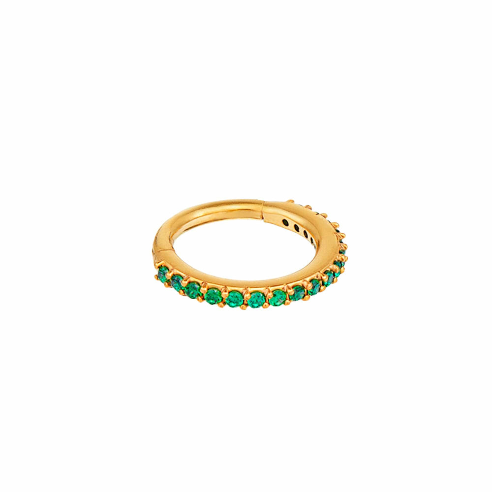 orelia Emerald Pavé Clicker Hoop 8mm