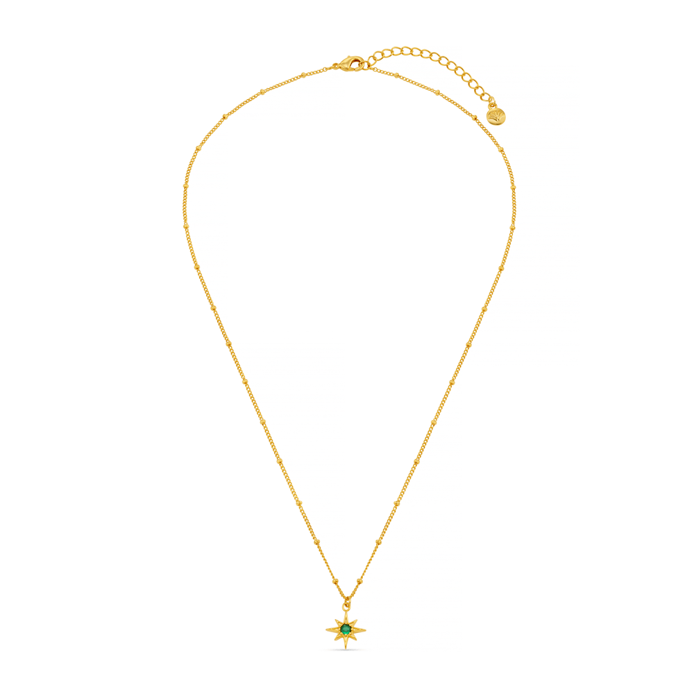 Orelia Emerald Star Charm Necklace