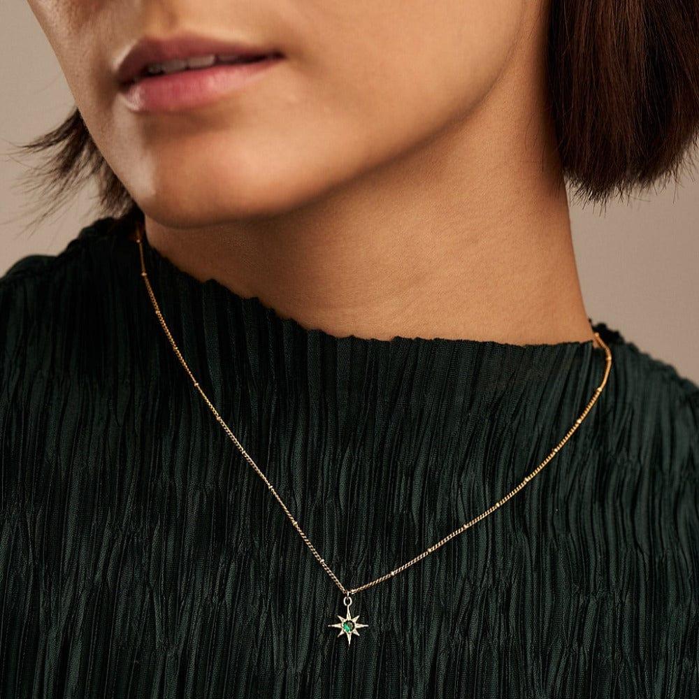 Orelia Emerald Star Charm Necklace
