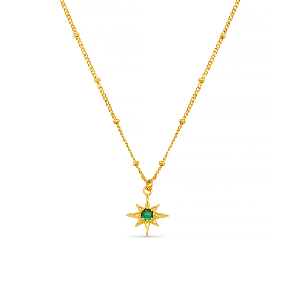 orelia Emerald Star Charm Necklace