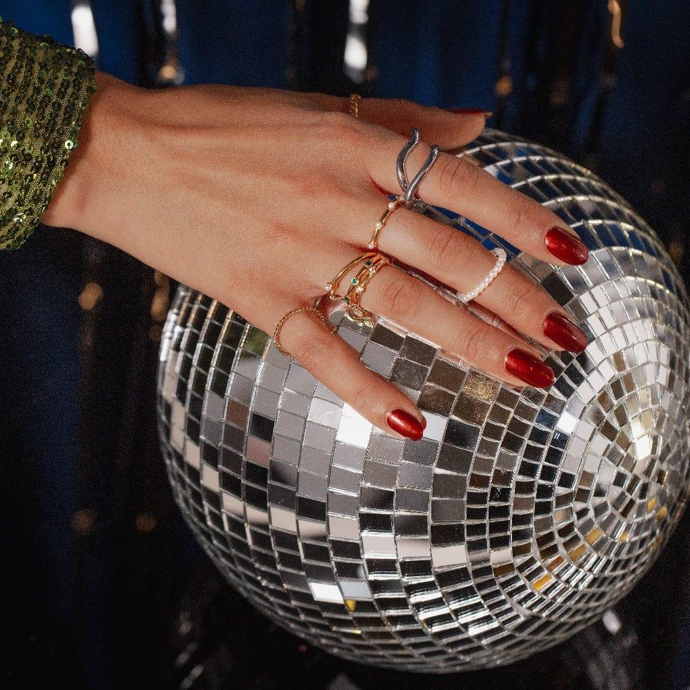 Orelia Emerald Stationed Crystal Ring