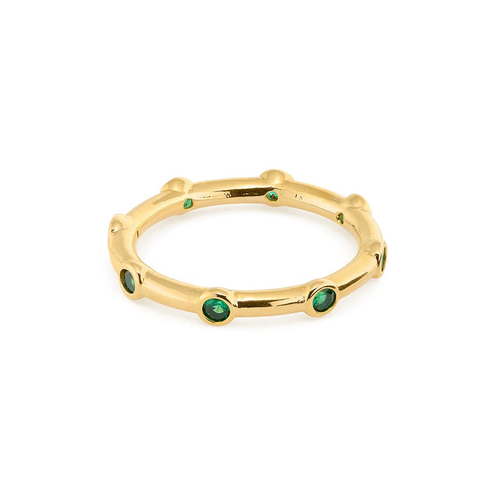 orelia Emerald Stationed Crystal Ring