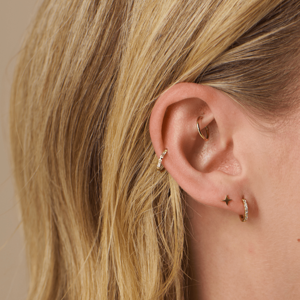 Orelia Fine Baguette Clicker Hoop Earring