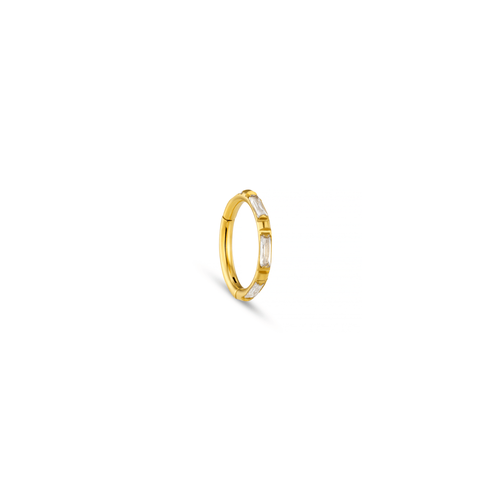orelia Fine Baguette Clicker Hoop Earring