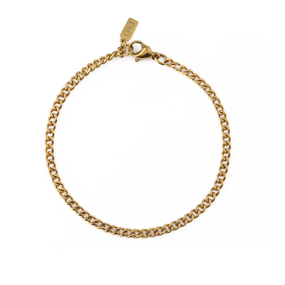 orelia Fine Curb Chain Bracelet - Gold