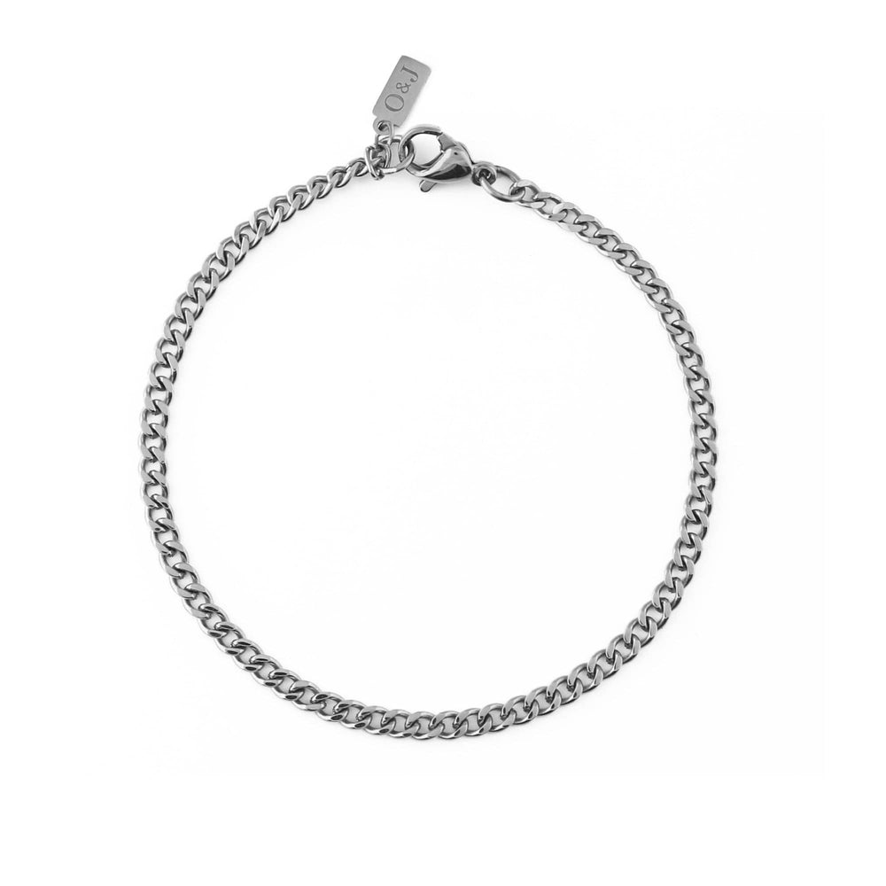 orelia Fine Curb Chain Bracelet - Silver