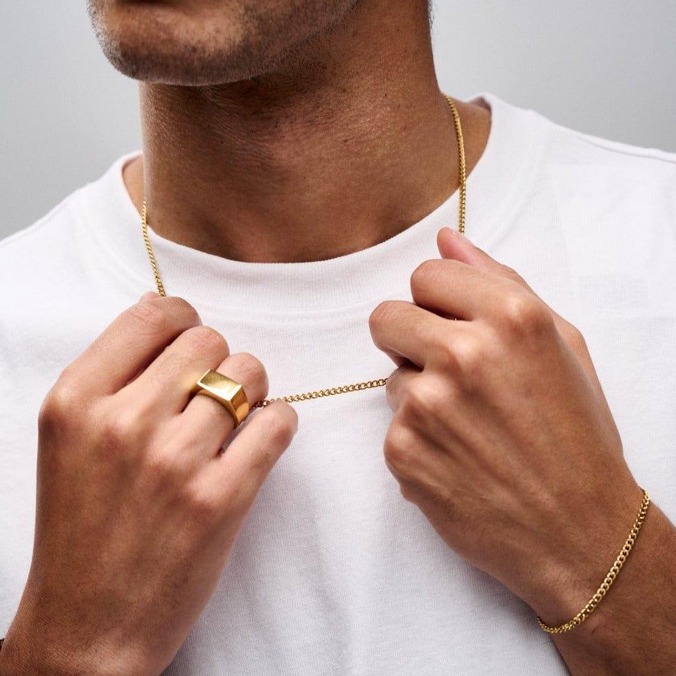 Orelia Fine Curb Chain Necklace - Gold